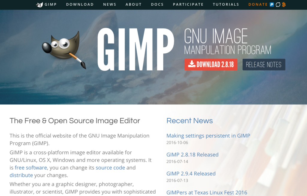GIMPサイトキャプチャ